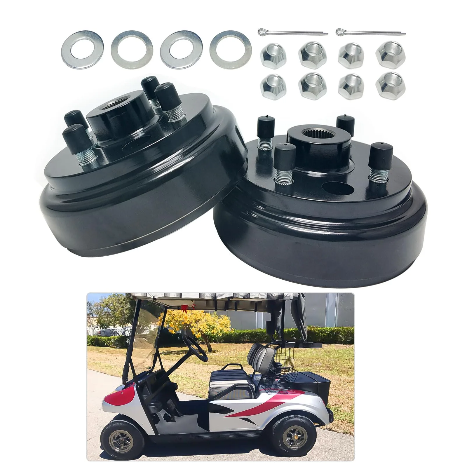 LOSTAR Brake Drum Assembly Kit for E-Z-GO 21807G1 (2-Pack)