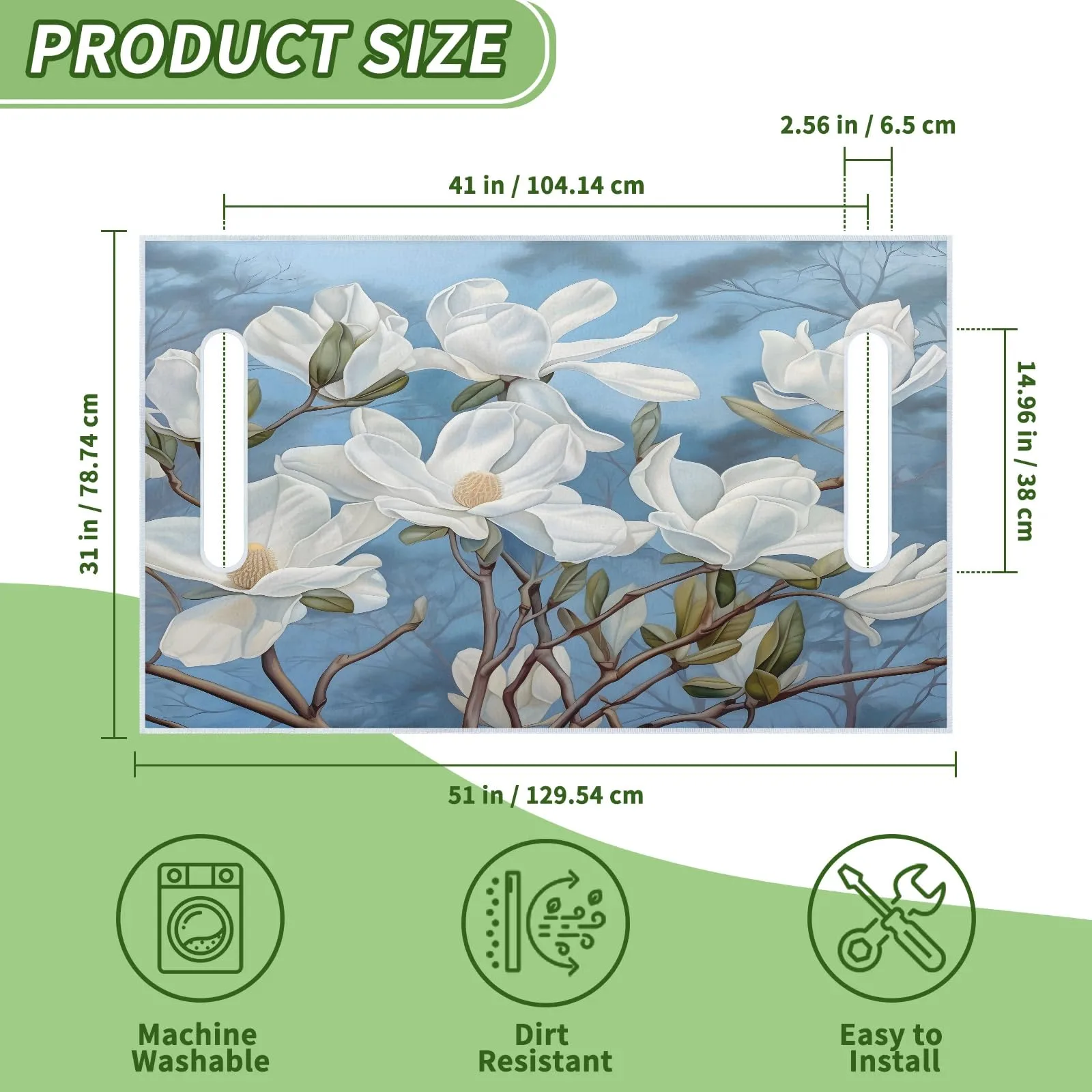 Tiveruda Floral Pattern Universal 51" x 31" Golf Cart Seat Cover image 2