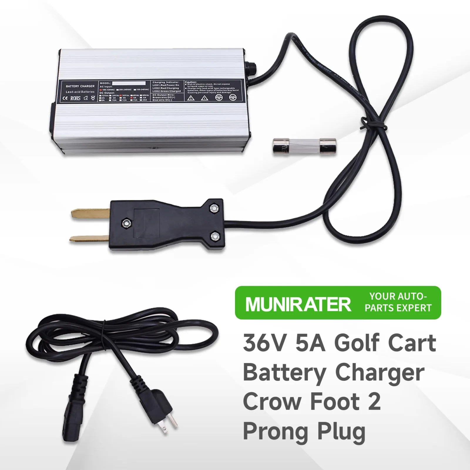 munirater 36V 5A Golf Cart Battery Charger image 2