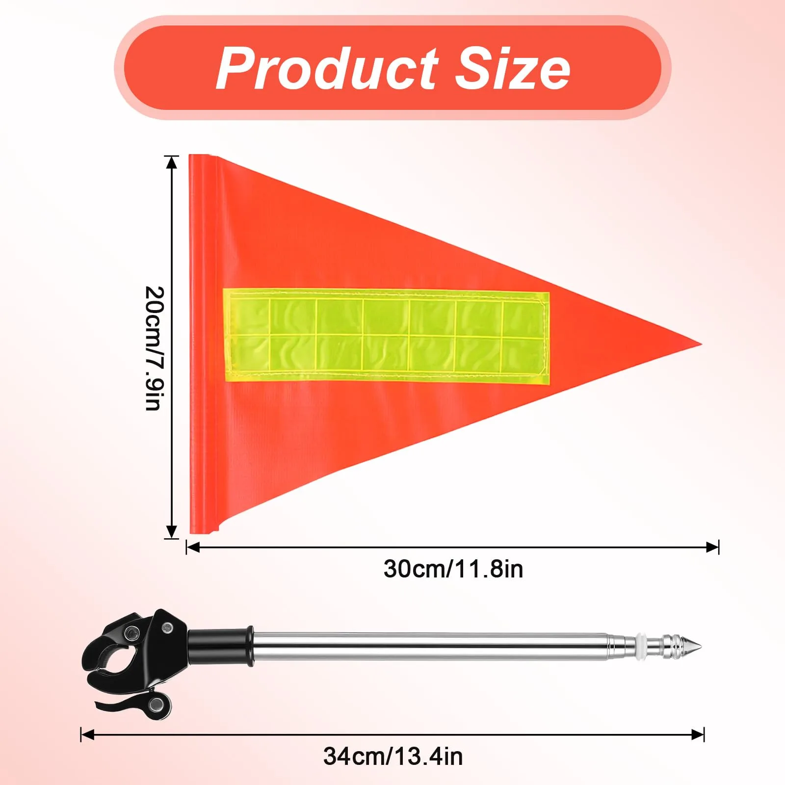 Kifmurase Reflective Telescopic Golf Cart Safety Flag – Orange image 2