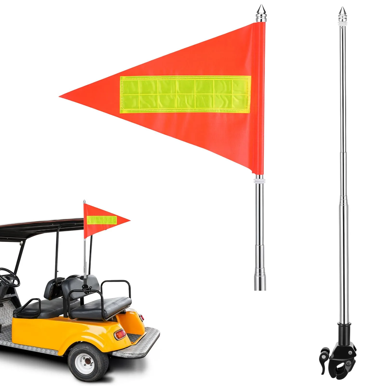 Kifmurase Reflective Telescopic Golf Cart Safety Flag – Orange
