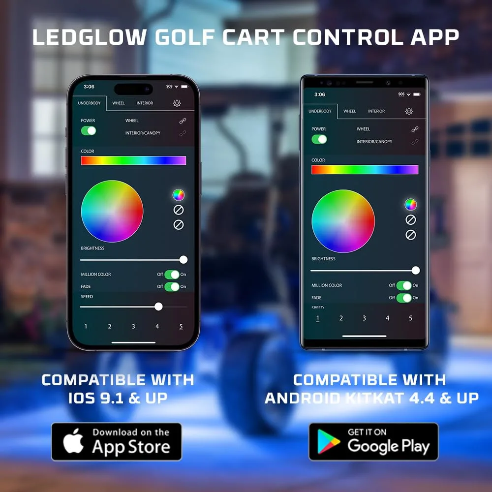 LEDGlow Bluetooth LED Underglow Kit for 6-Seater Golf Carts image 3