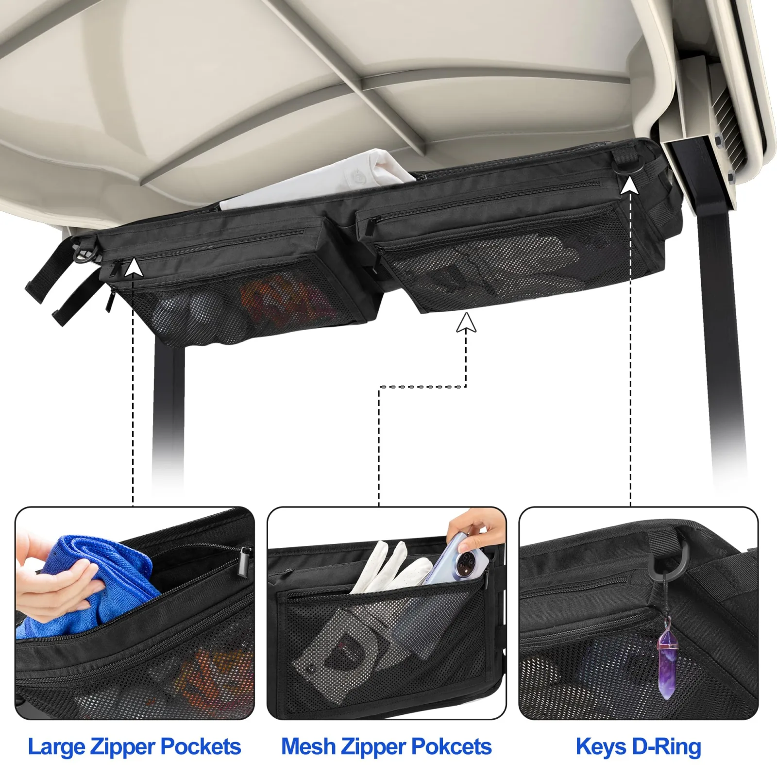 PGmoon Golf Cart Ceiling Storage Bag PG00901(NEW1) image 4