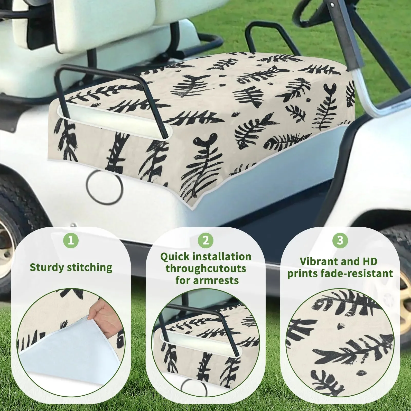 Tiveruda Golf Cart Seat Cover for Double Seats image 3