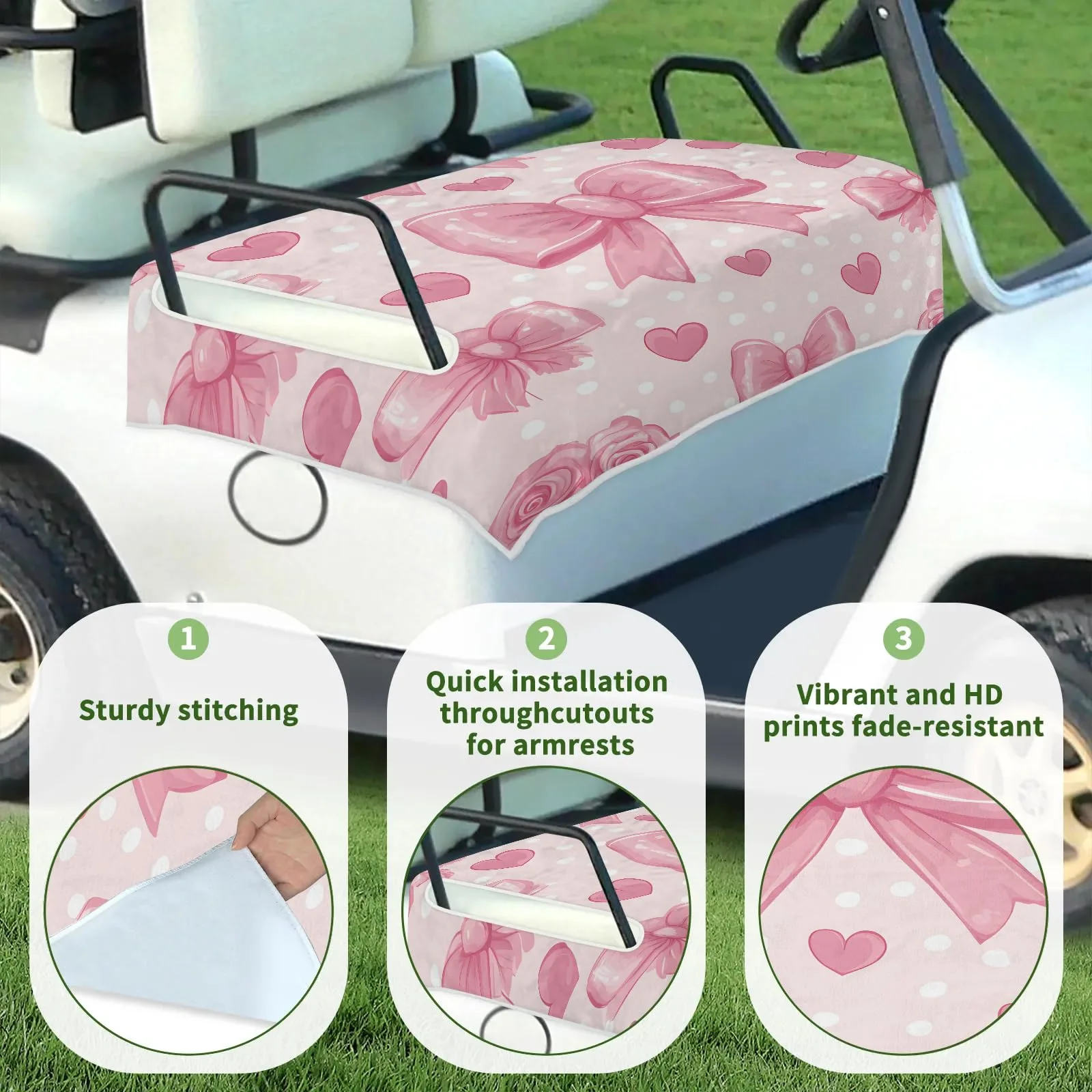 Tiveruda Golf Cart Seat Cover for Double Seats, 51 x 31 in image 3