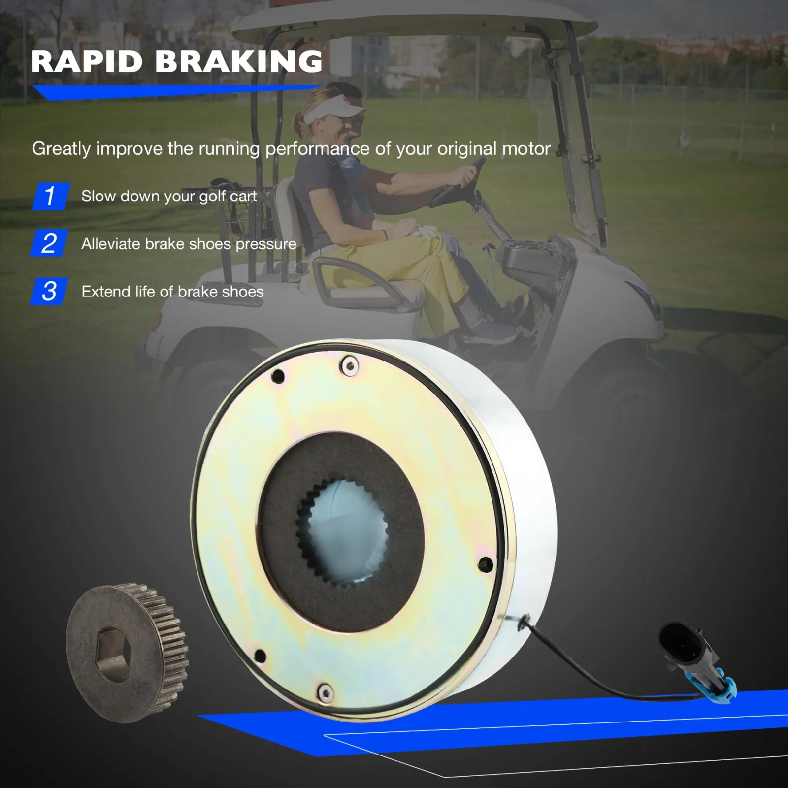 Misakomo Motor Brake for E-Z-GO RXV 48V, 2008-2019 image 2