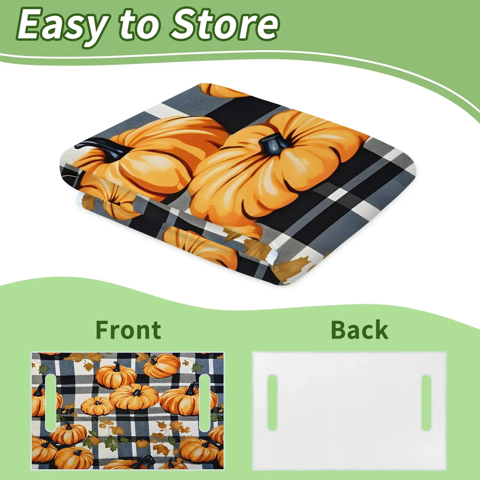 Tiveruda Pumpkin Plaid Universal 2-Person Golf Cart Seat Cover 51" x 31" image 4