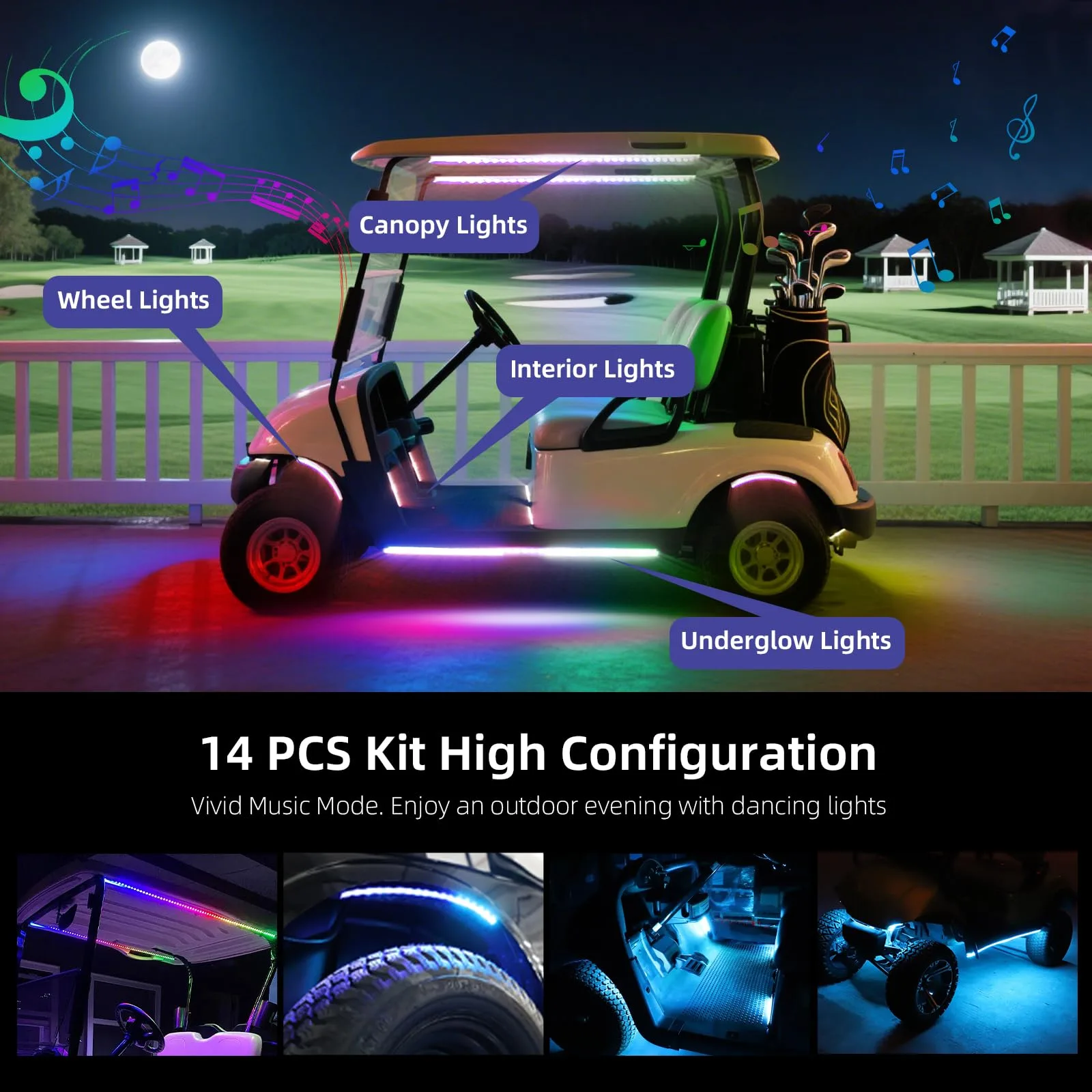 AIPSET AP0441 Golf Cart LED Light Strip Kit image 2