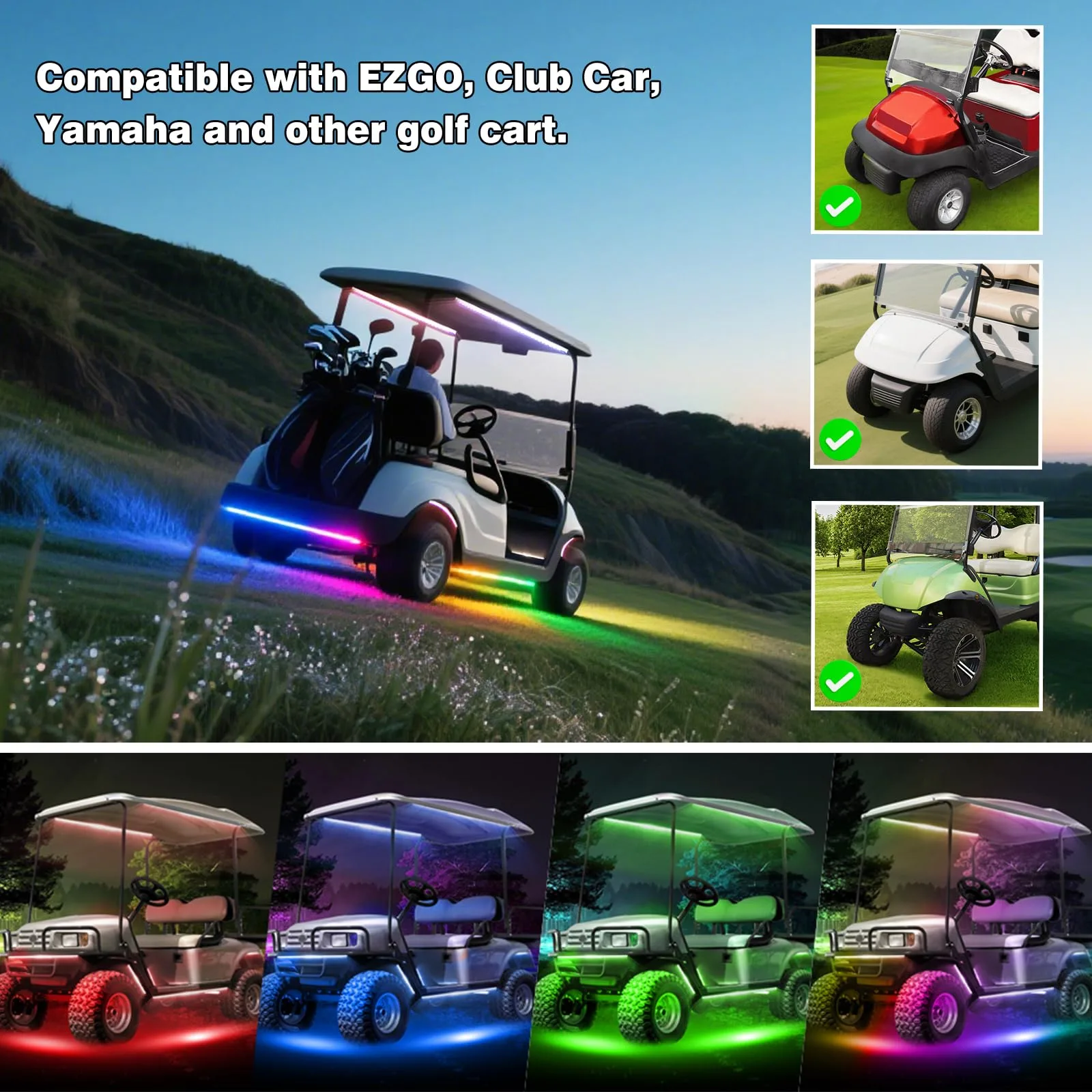 AIPSET AP0441 Golf Cart LED Light Strip Kit image 4