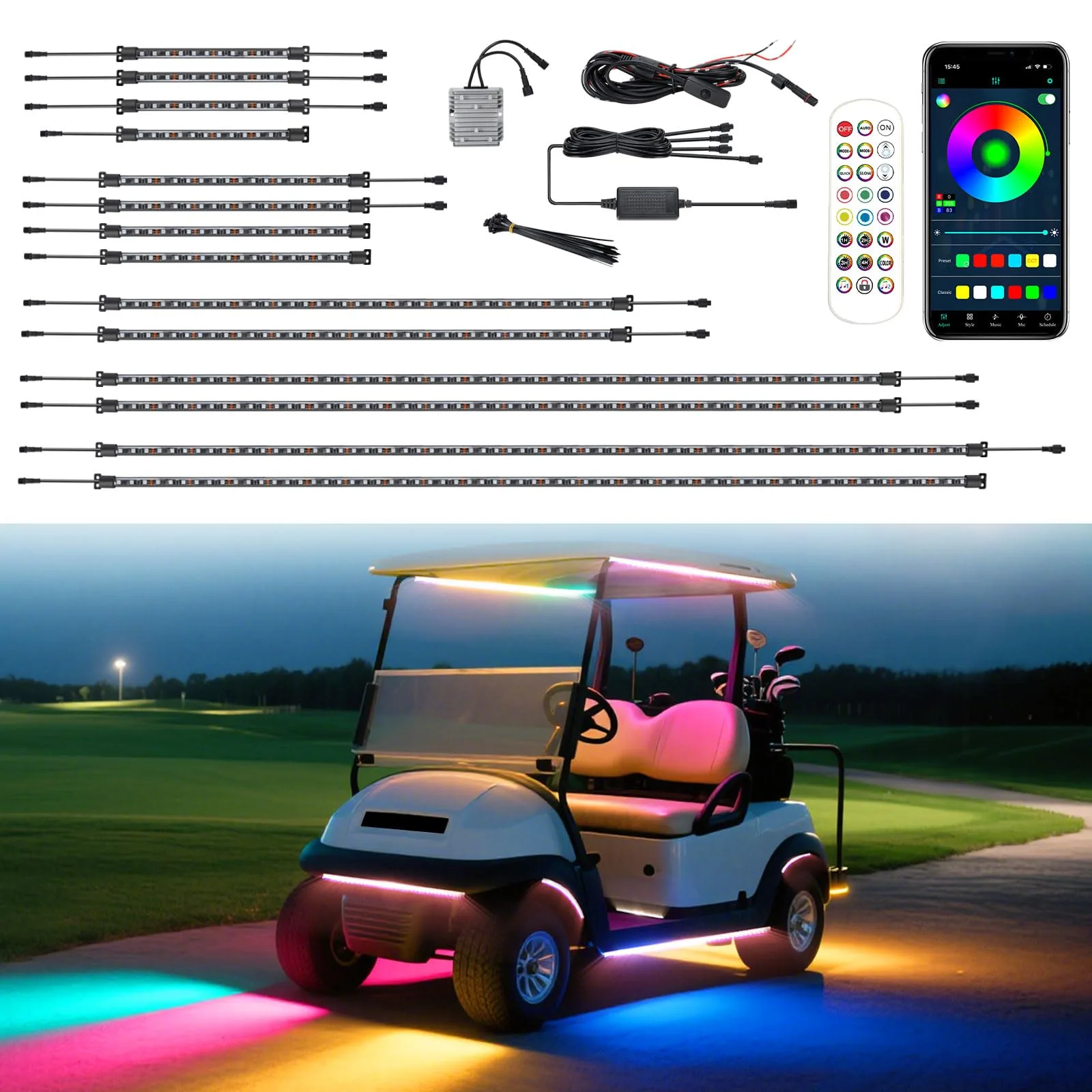 AIPSET AP0441 Golf Cart LED Light Strip Kit