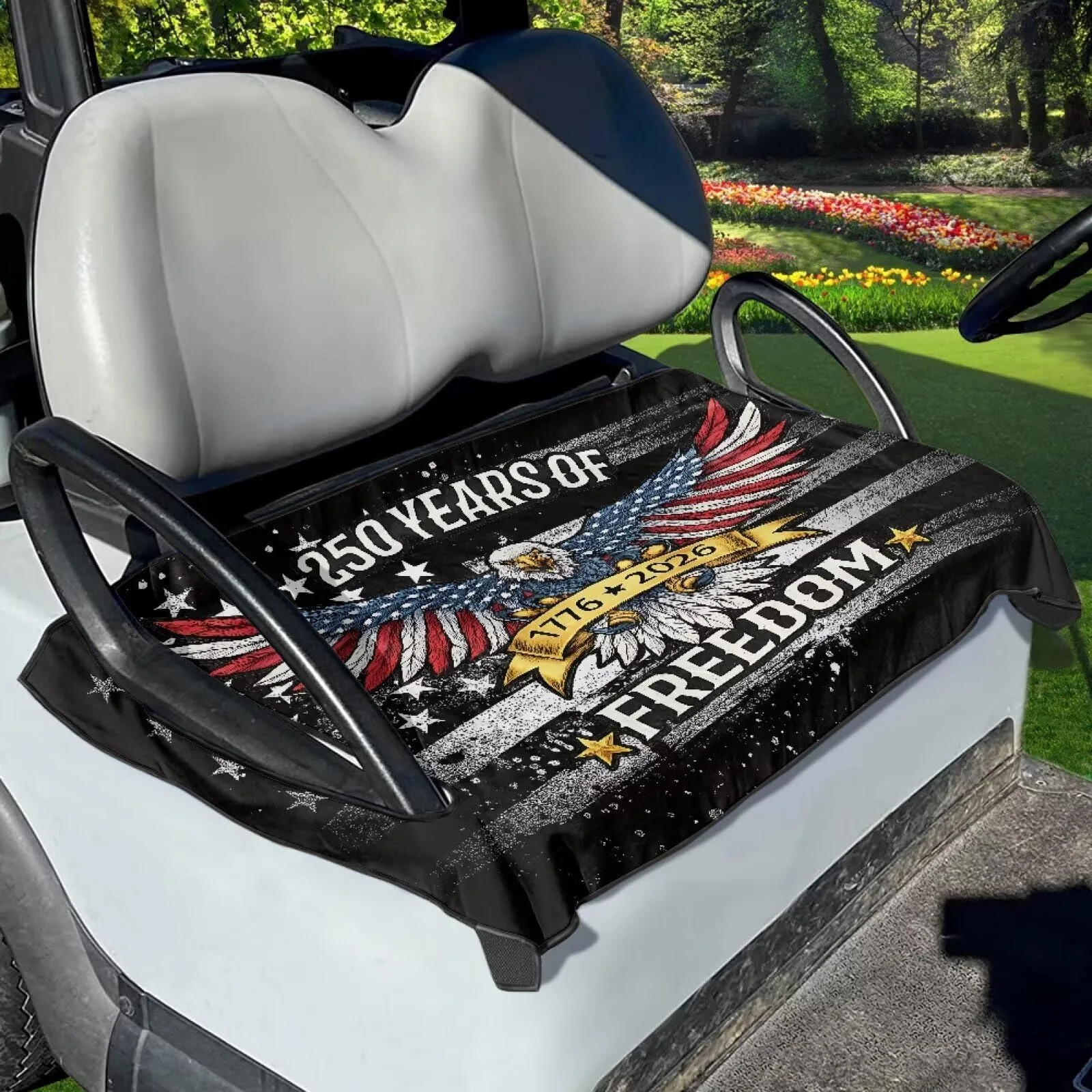 Tomeusey Golf Cart Seat Cover Blanket for Club Car