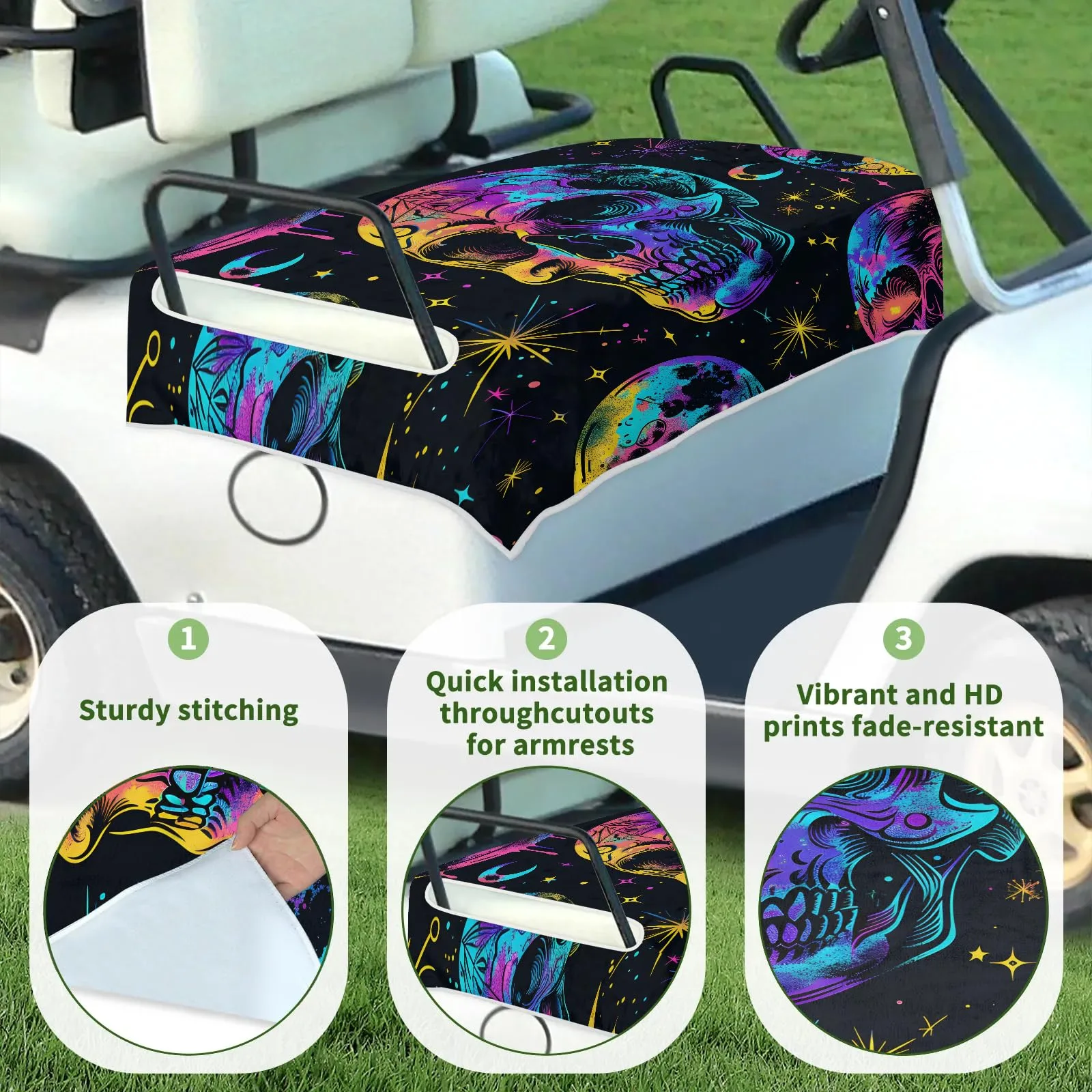 Tiveruda Golf Cart Seat Cover for Double Seats, 51 x 31 in image 3