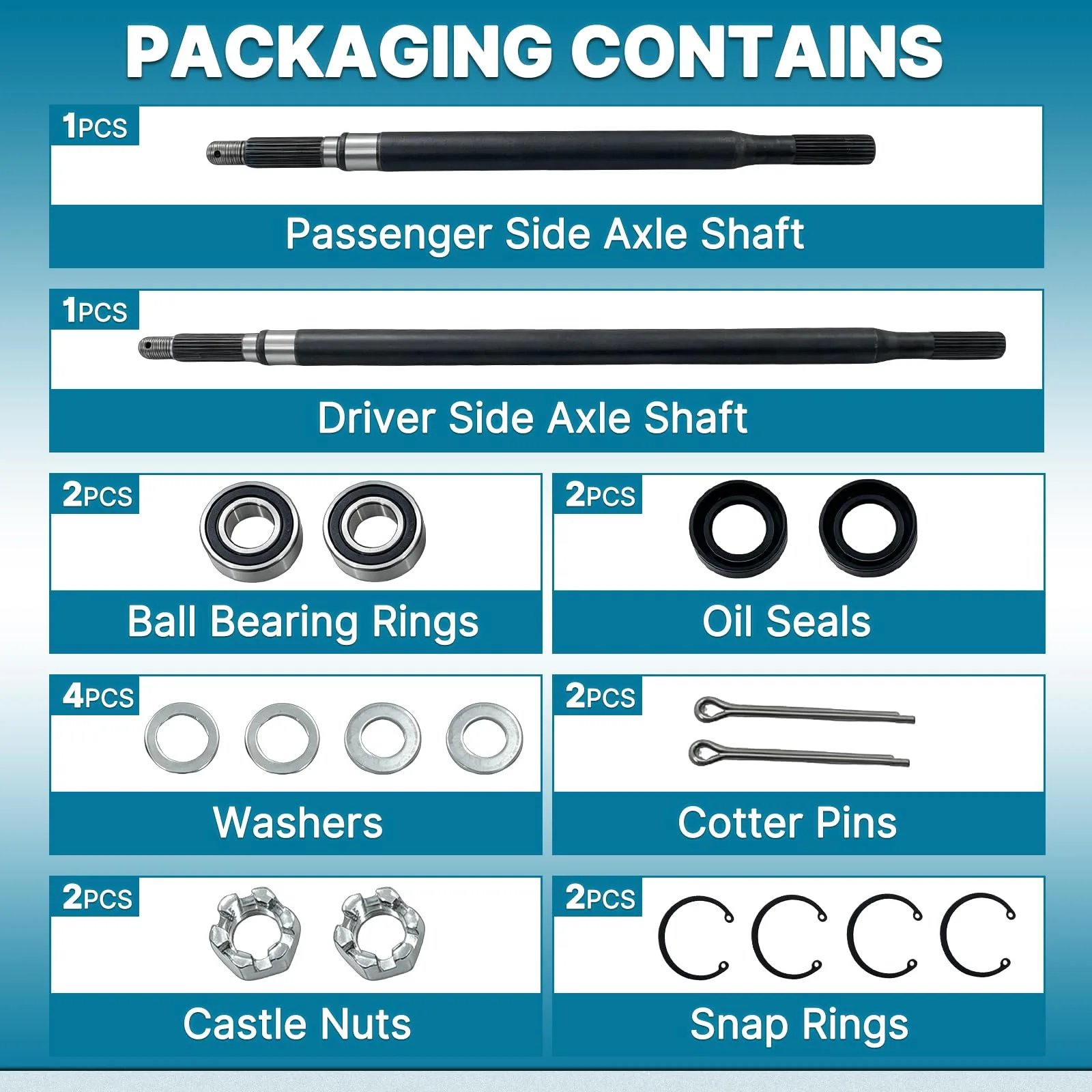 JUNHEKJ Rear Axle Shaft Kit for E-Z-GO TXT, Medalist image 4
