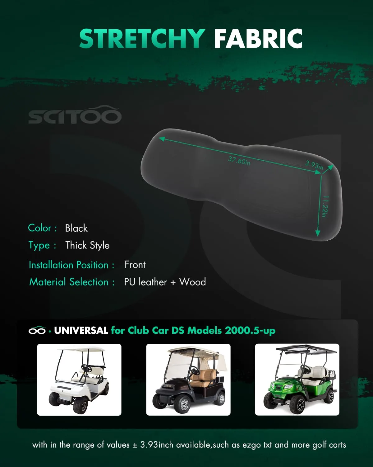 SCITOO Front Seat Cushion for Club Car DS 2000.5-Up image 2
