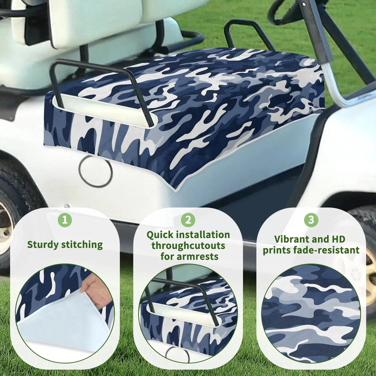 Tiveruda Golf Cart Seat Cover for Double Seats image 3