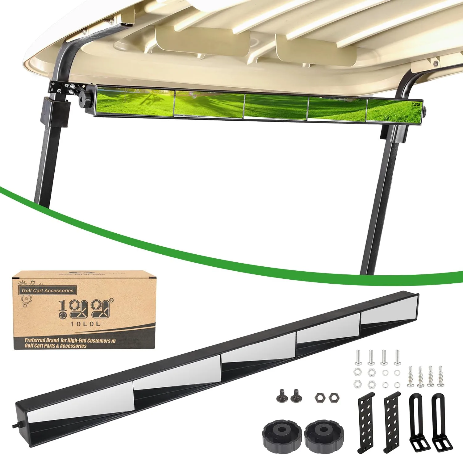10L0L ACC-F56-D 5-Panel Golf Cart Rear View Mirror