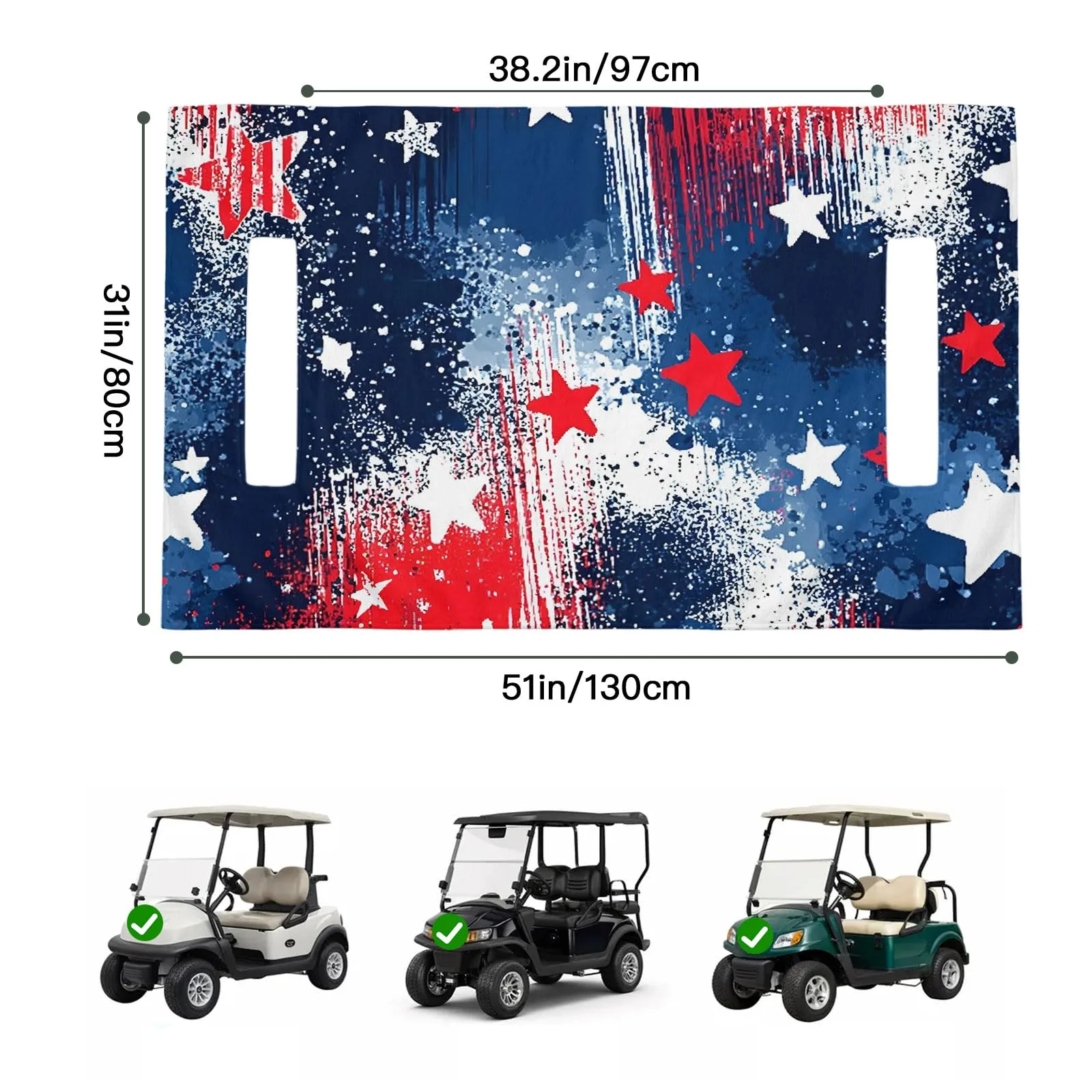 Trosturdspn Golf Cart Seat Towel Cover, 51 x 31 in image 2