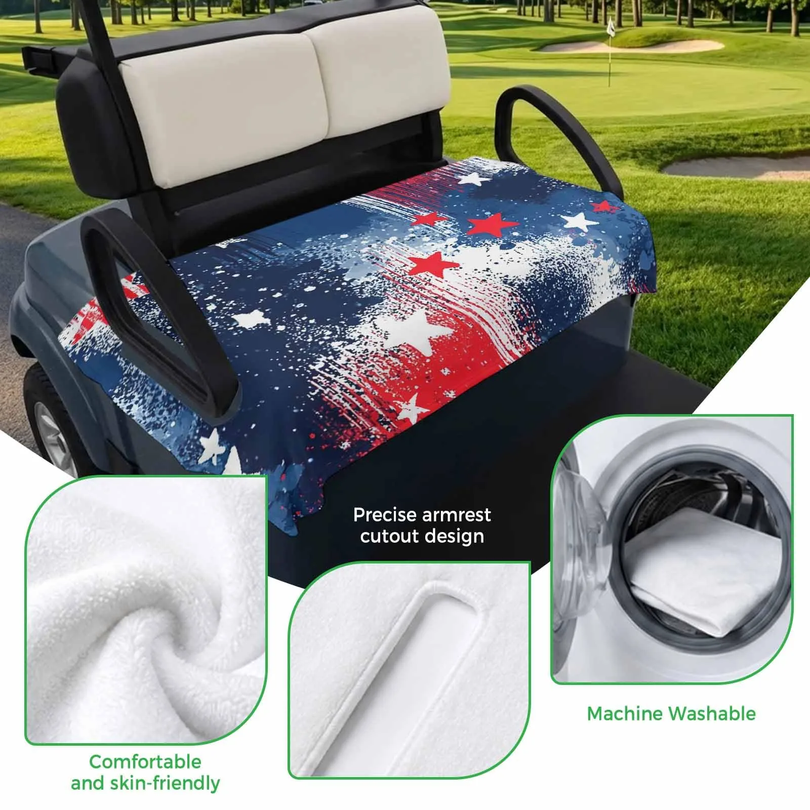 Trosturdspn Golf Cart Seat Towel Cover, 51 x 31 in image 3
