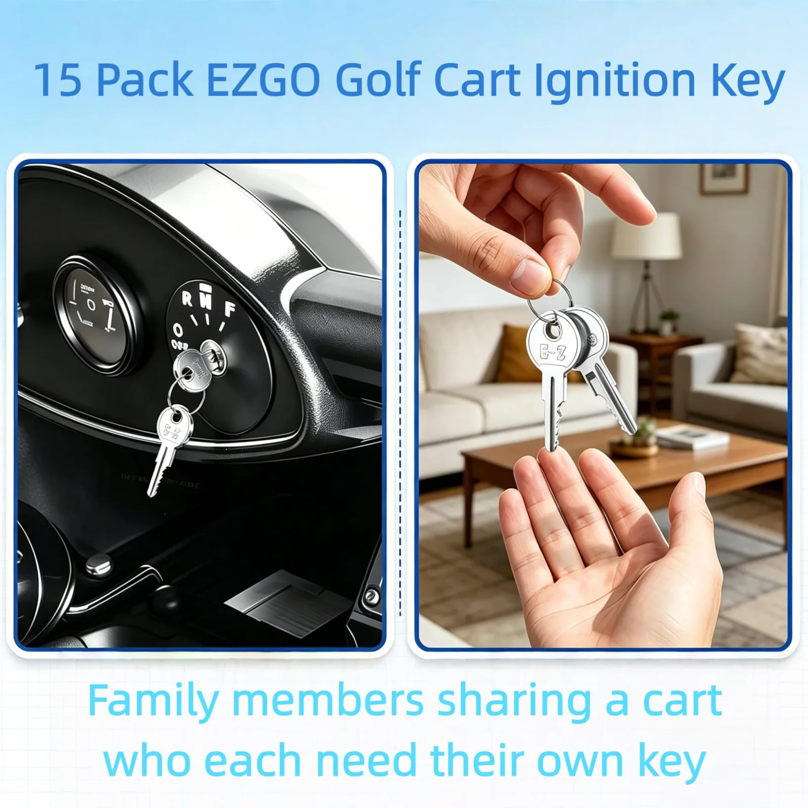 Esiwila 15-Pack E-Z-GO Golf Cart Ignition Keys image 2