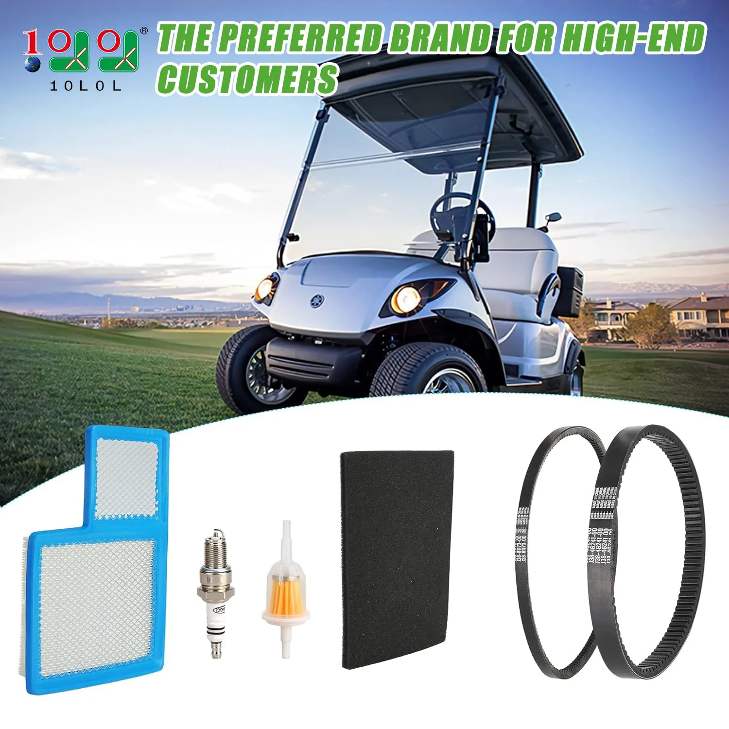 10L0L Yamaha Golf Cart Tune-Up Kit with Drive Belts image 2