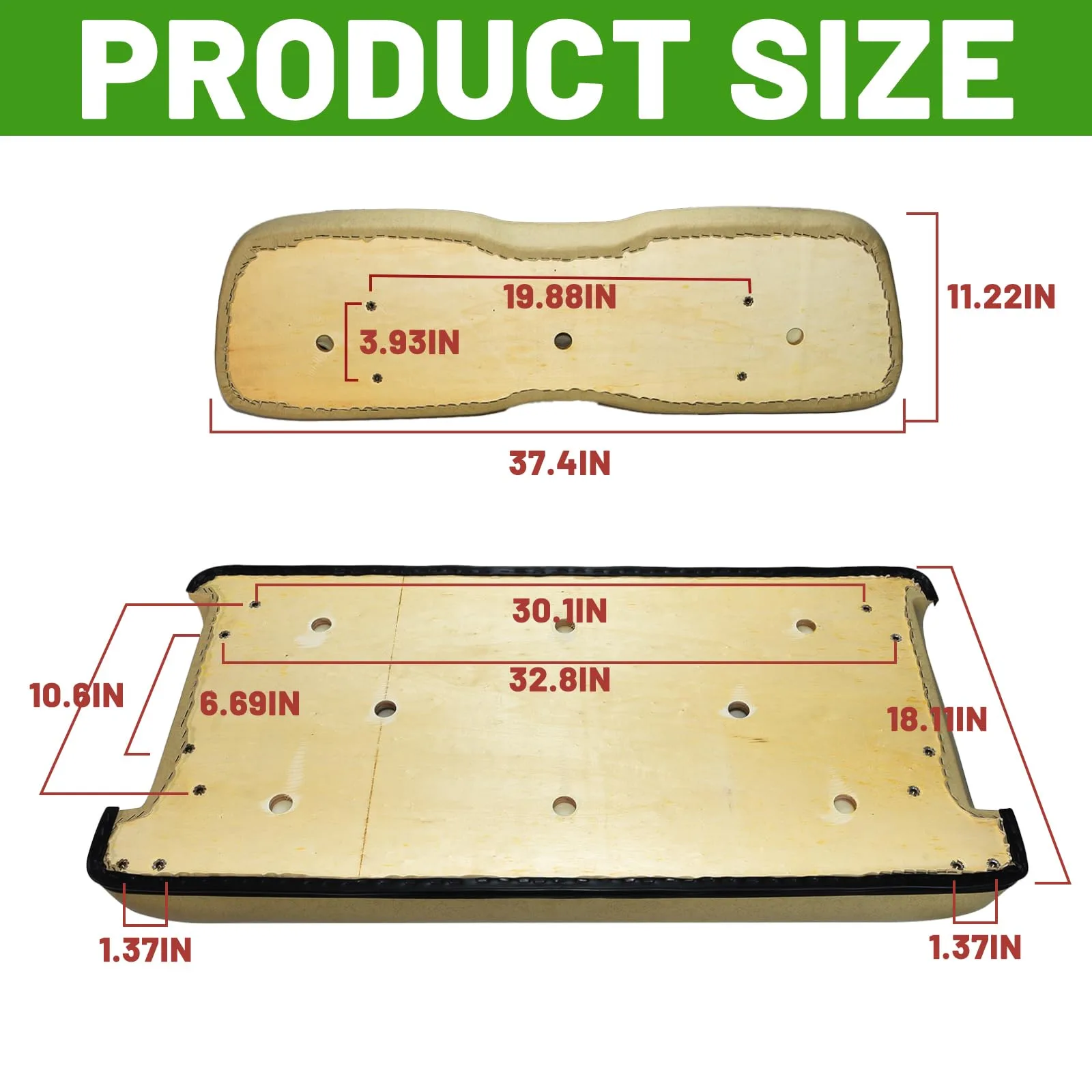 HEOHOU Front Seat Cushion Kit for Club Car DS image 4