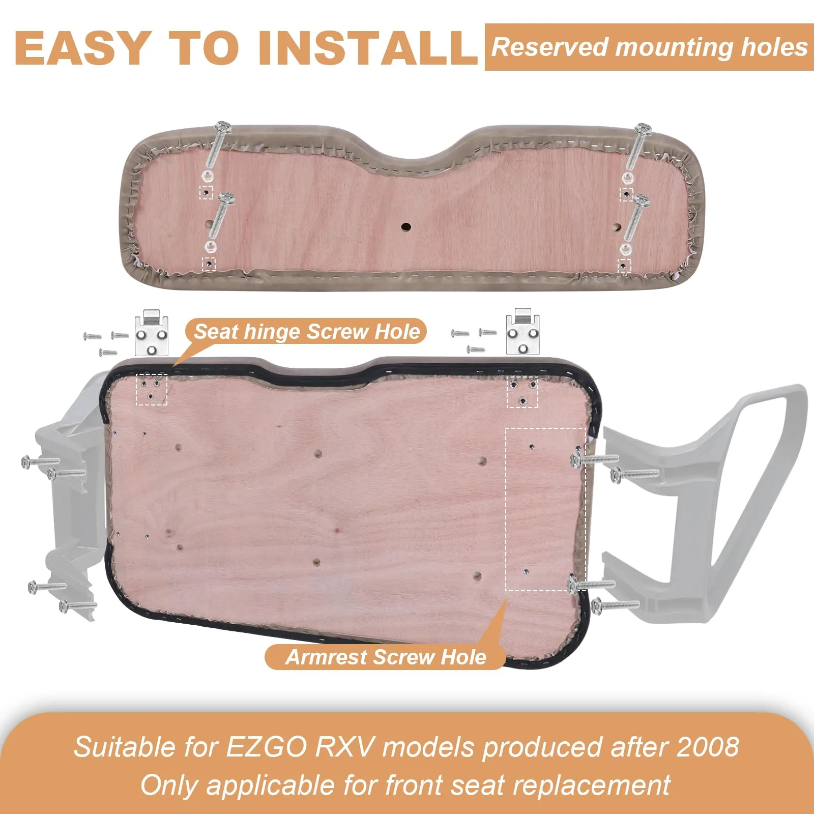 E-Z-GO RXV Front Seat Cushion and Backrest Set image 3