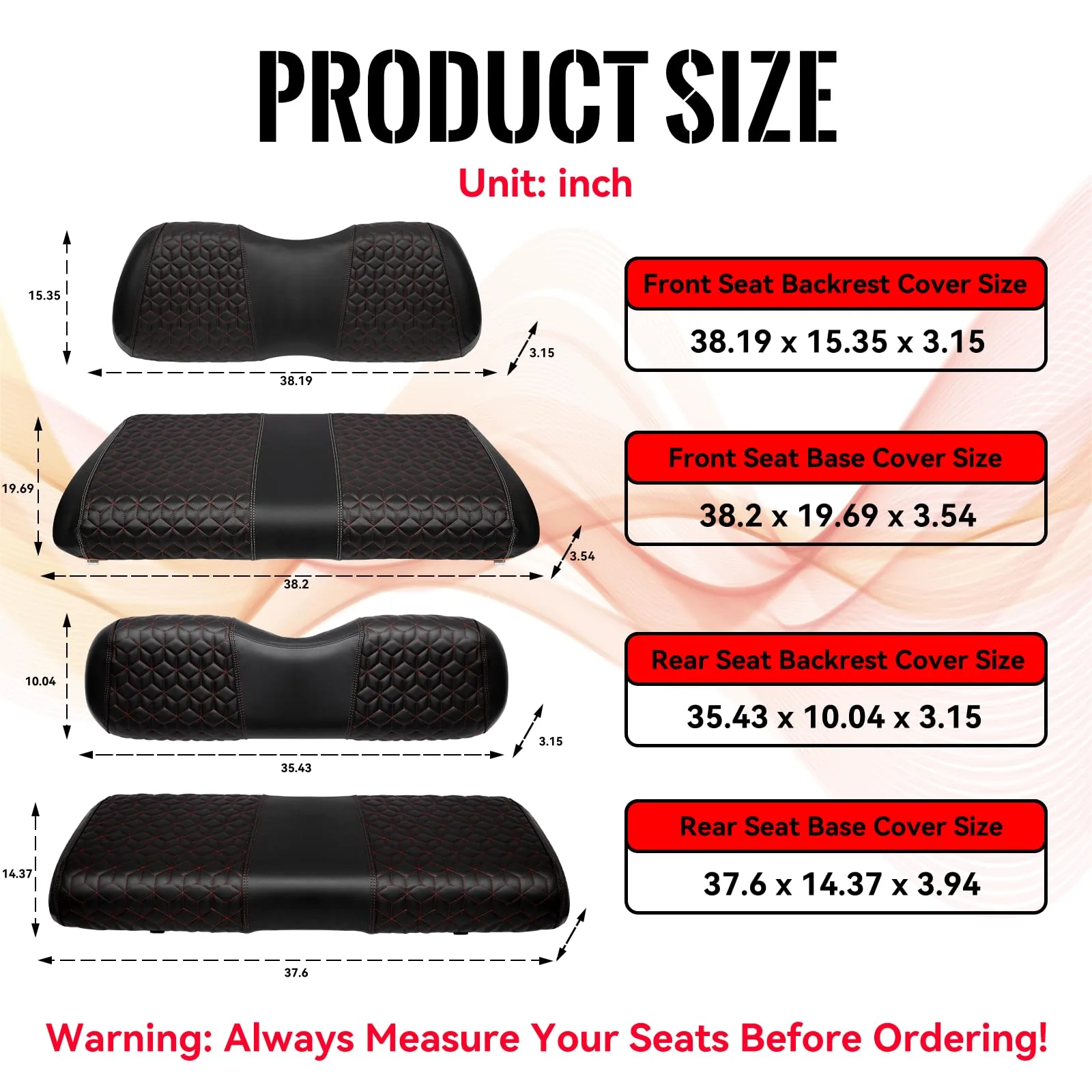 SAMXOMAP Club Car Precedent Front and Rear Seat Covers image 4