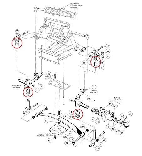 A.A King Pin and Spindle Bushing Kit for Club Car DS image 3