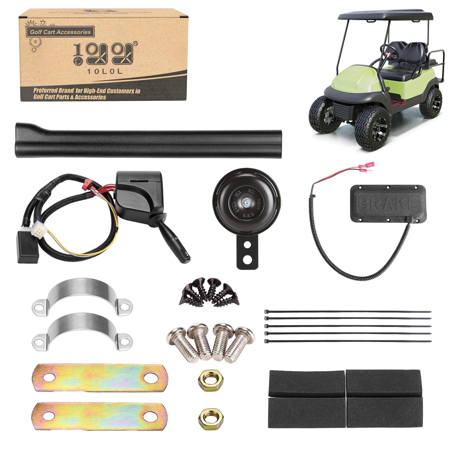 10L0L 12V Golf Cart Turn Signal Kit with 9-Pin Harness