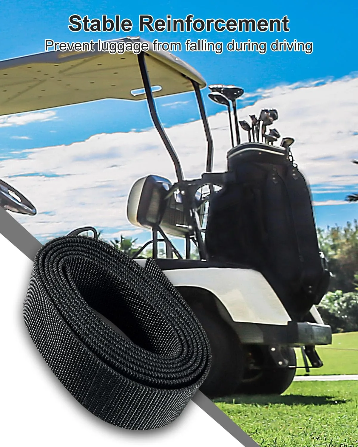 YGZICK Golf Cart Bag Rack Retainer Strap for E-Z-GO image 3