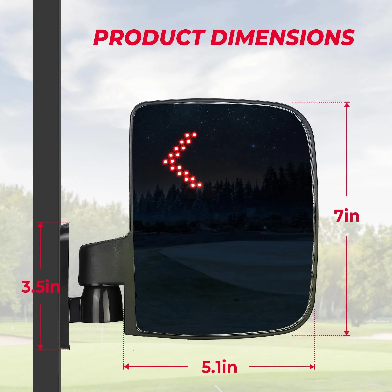 KEMIMOTO FGMI002-1 Side Mirrors with LED Turn Signals (7 x 5.5") image 4