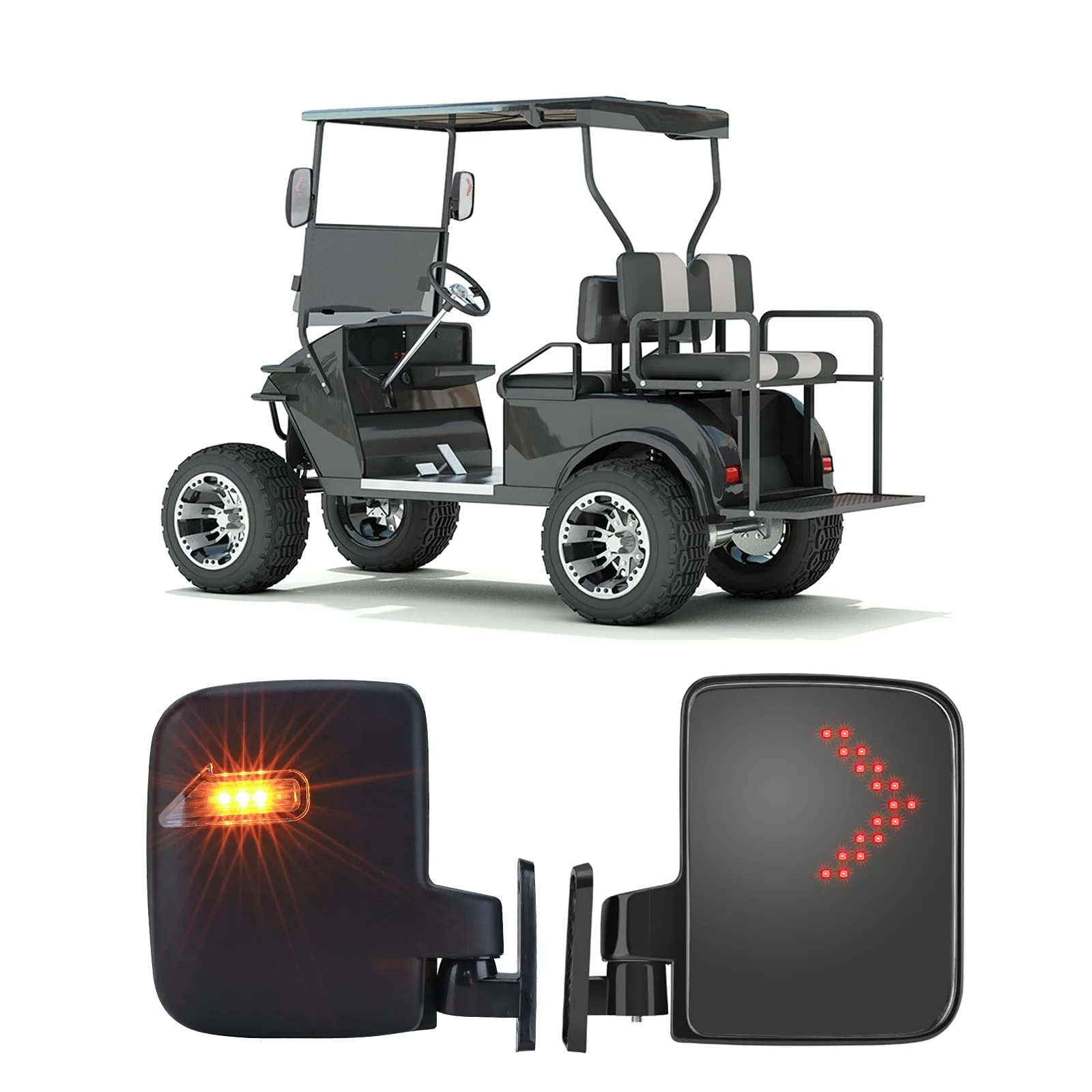 KEMIMOTO FGMI002-1 Side Mirrors with LED Turn Signals (7 x 5.5")
