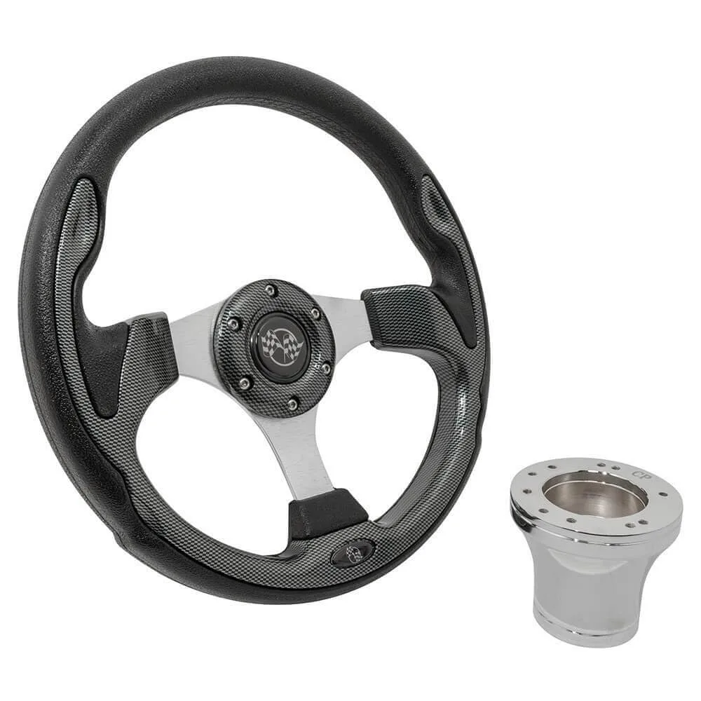 Golf Cart Gurus Carbon Fiber Steering Wheel for E-Z-GO TXT