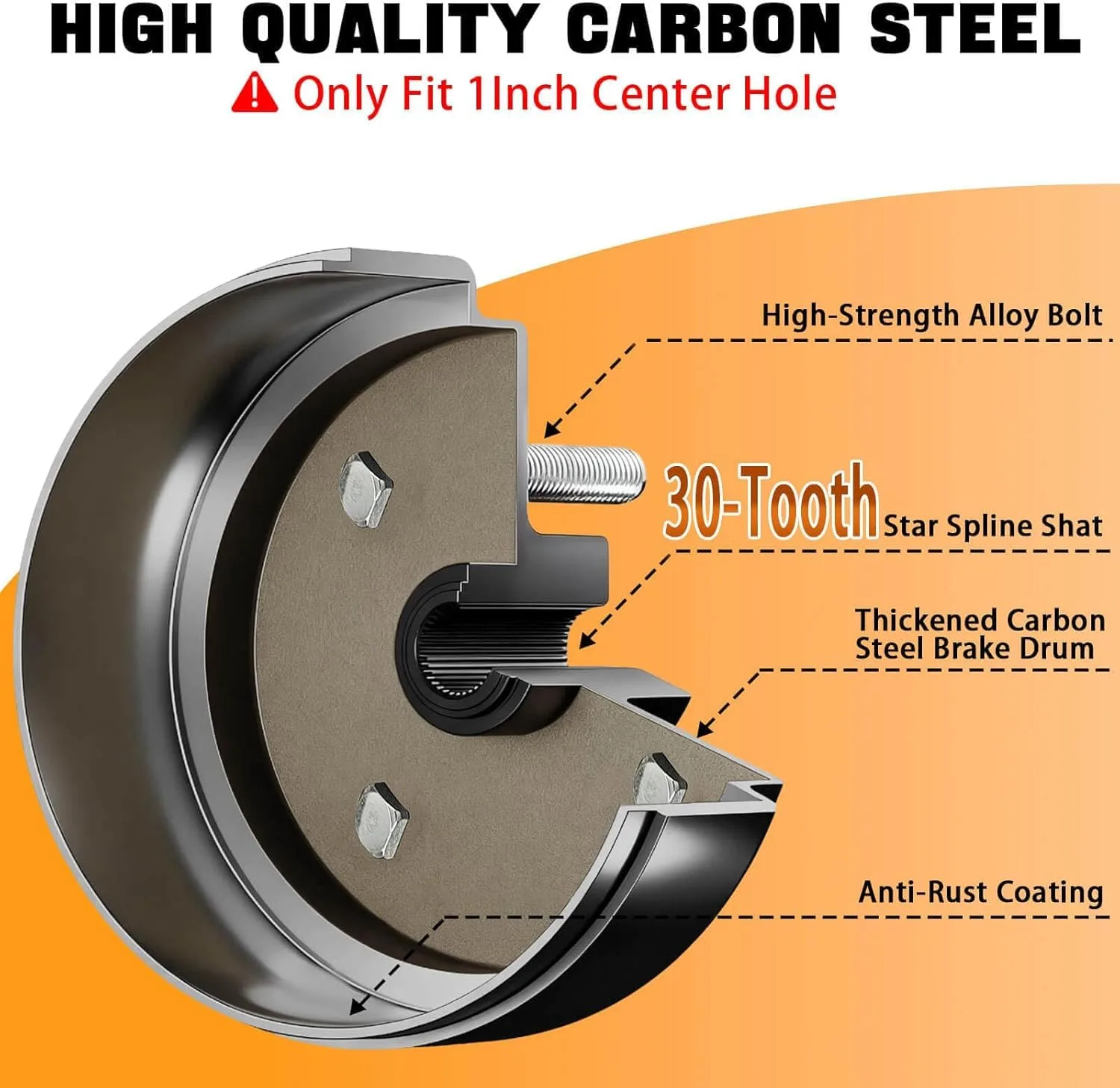 LEAPGOMAX 1" 30-Tooth Brake Drum for E-Z-GO (21807-G1) image 4