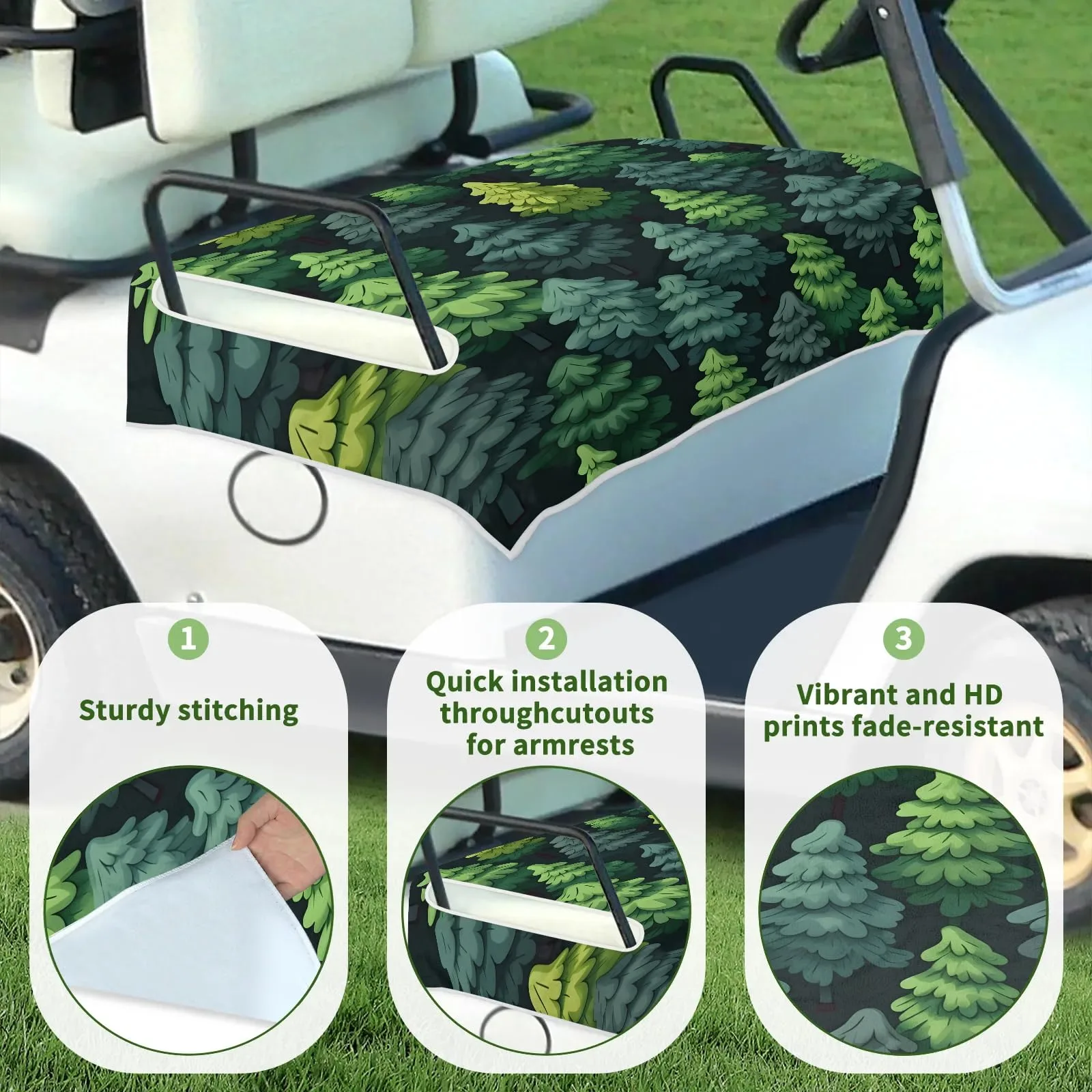 Tiveruda Golf Cart Seat Cover for Double Seats image 3