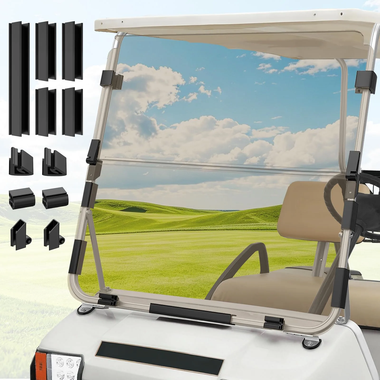 FIXHAWK Foldable Tinted Windshield for Club Car DS