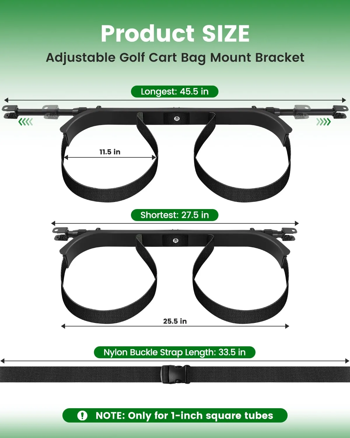 WEIMELL Adjustable Rear Seat Golf Cart Bag Holder image 2