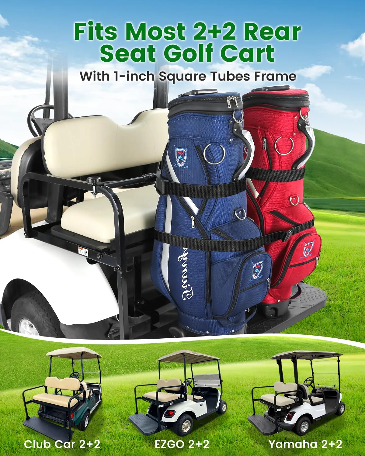 WEIMELL Adjustable Rear Seat Golf Cart Bag Holder image 3