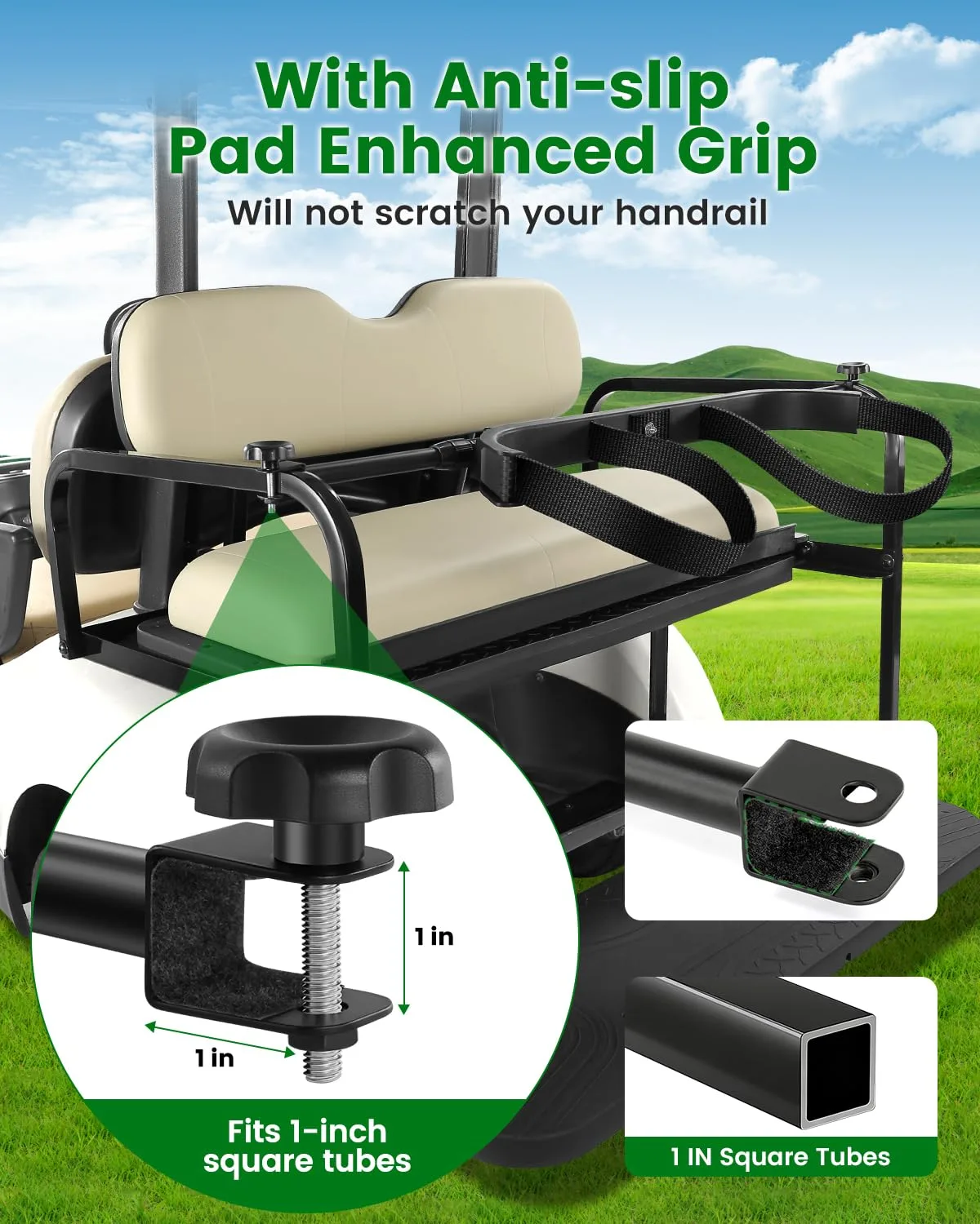 WEIMELL Adjustable Rear Seat Golf Cart Bag Holder image 4