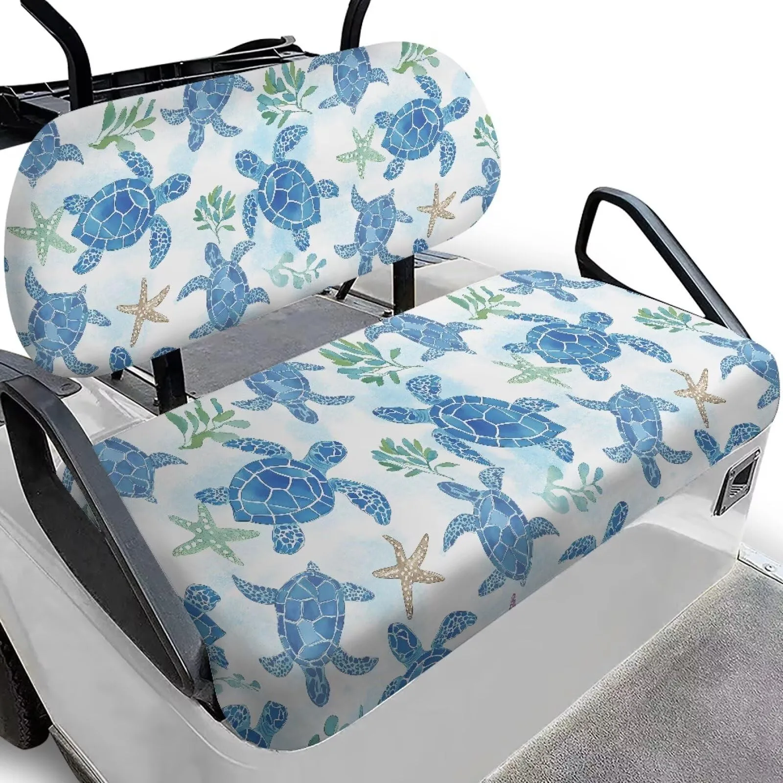 Quidrwyo Sea Turtle Starfish Golf Cart Seat Cover Set