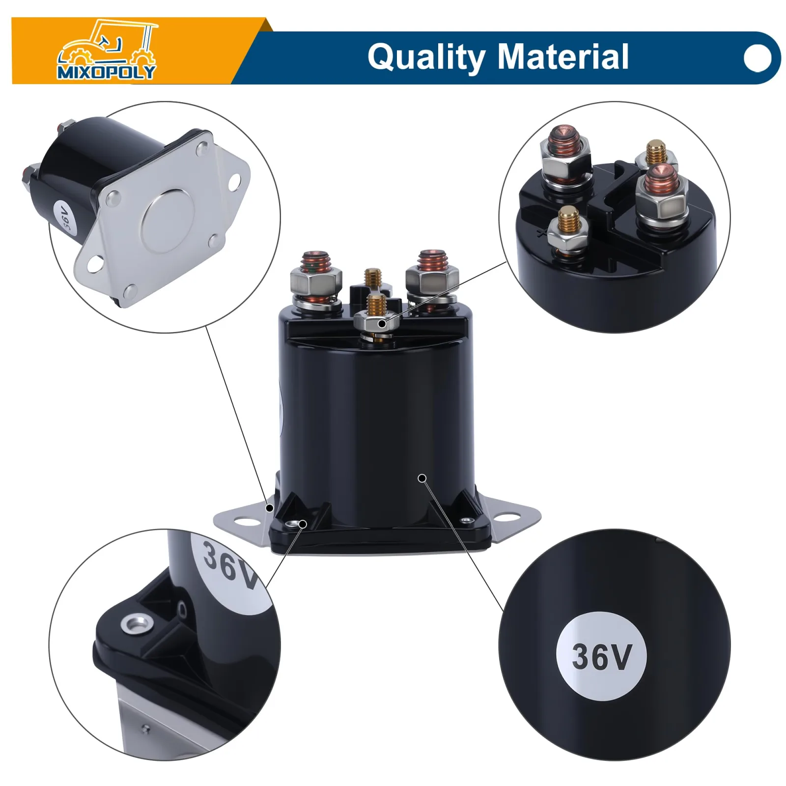 Mixopoly 36V Solenoid for Club Car DS, 1976-1998 image 3