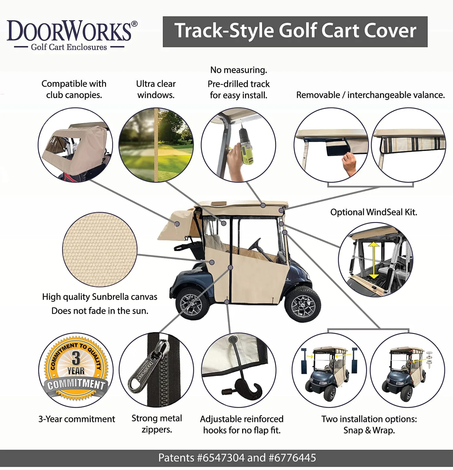 DoorWorks Track-Style Enclosure for EZGO TXT 2014+ image 3