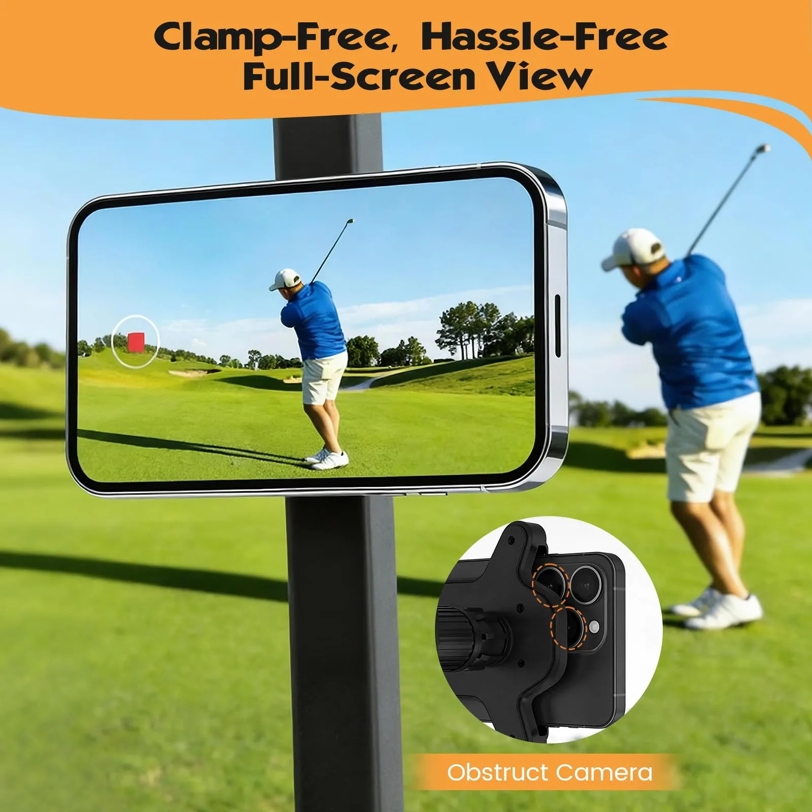 OLUFIA Magnetic Golf Cart Phone Holder GEF-XJP — 360° Rotation image 2