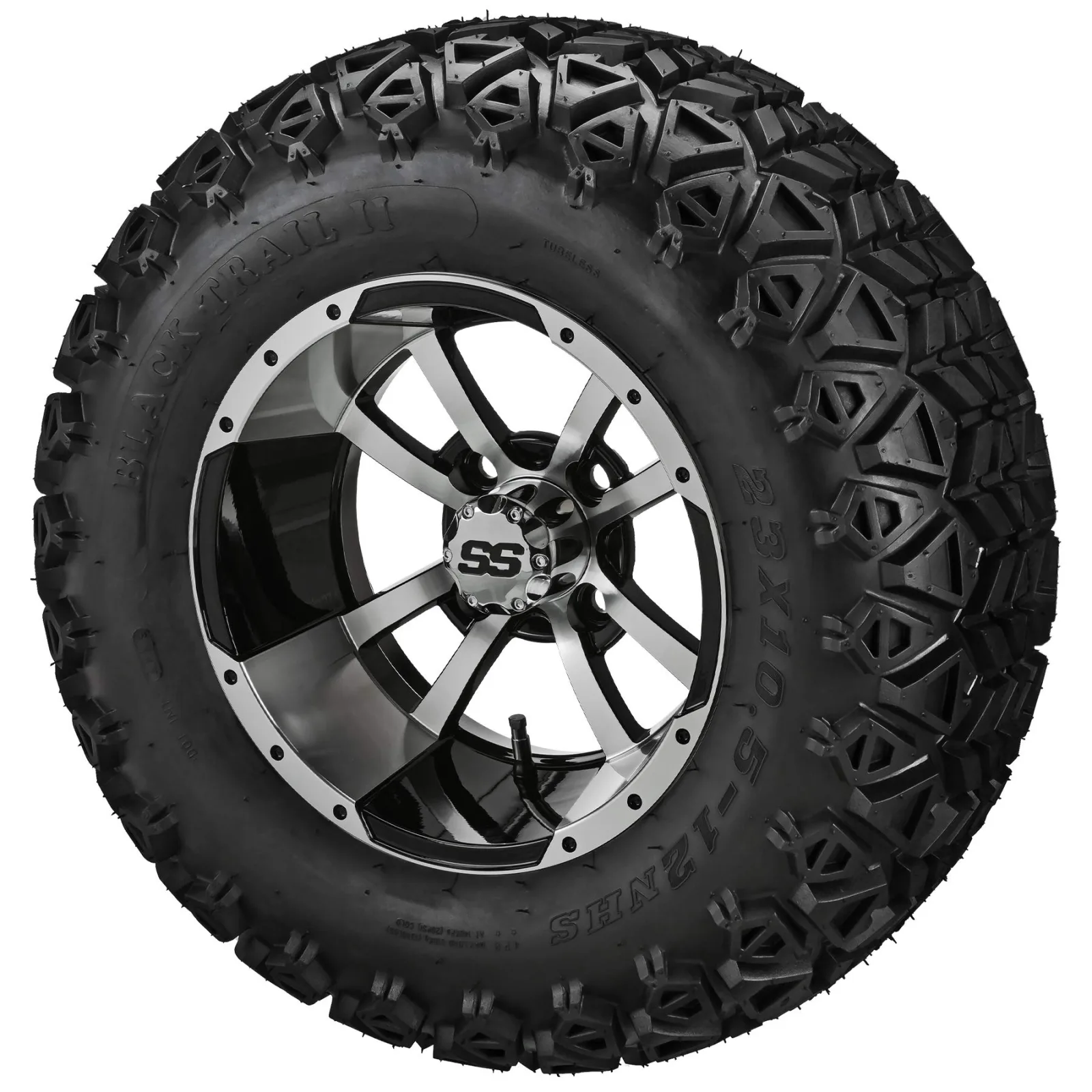 RM Cart 12-Inch Maltese Cross Wheel & Tire Set 12071S502