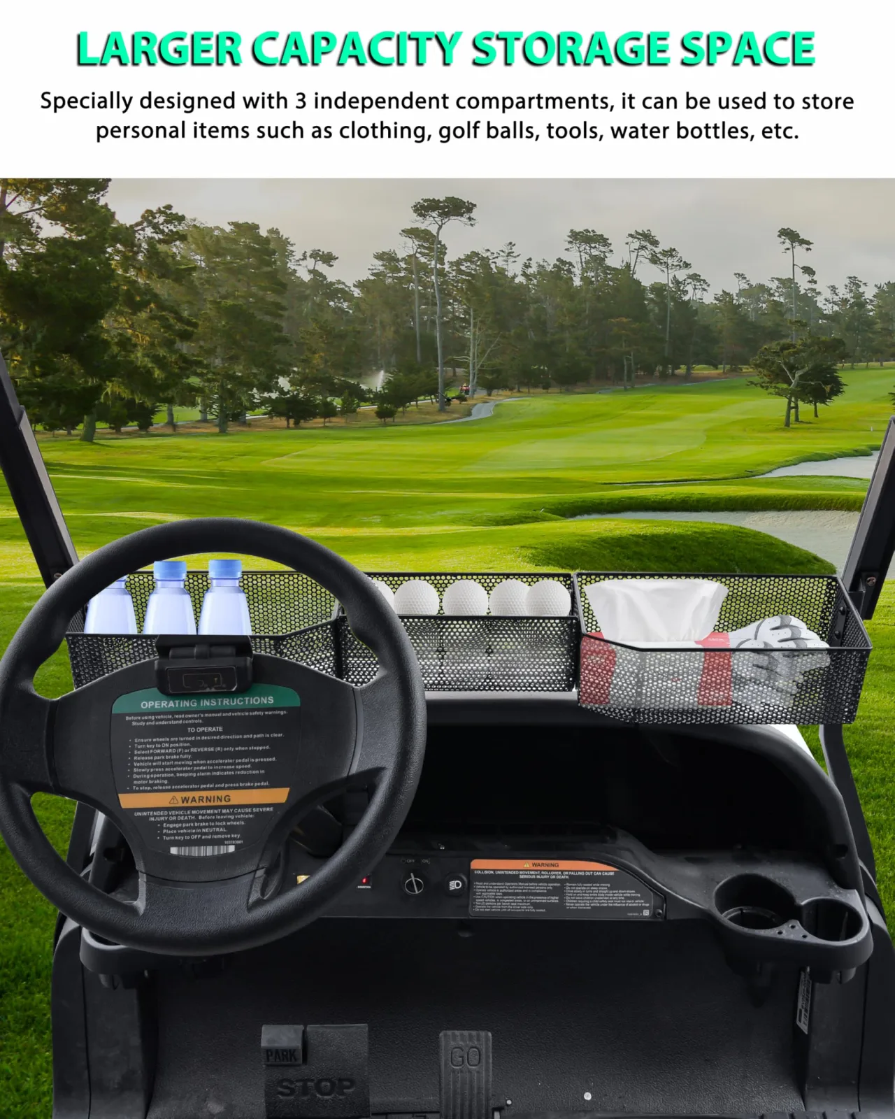 POKIAUTO Inner Front Storage Basket for Club Car Tempo 2025 – POKI-UTV-250802 image 3