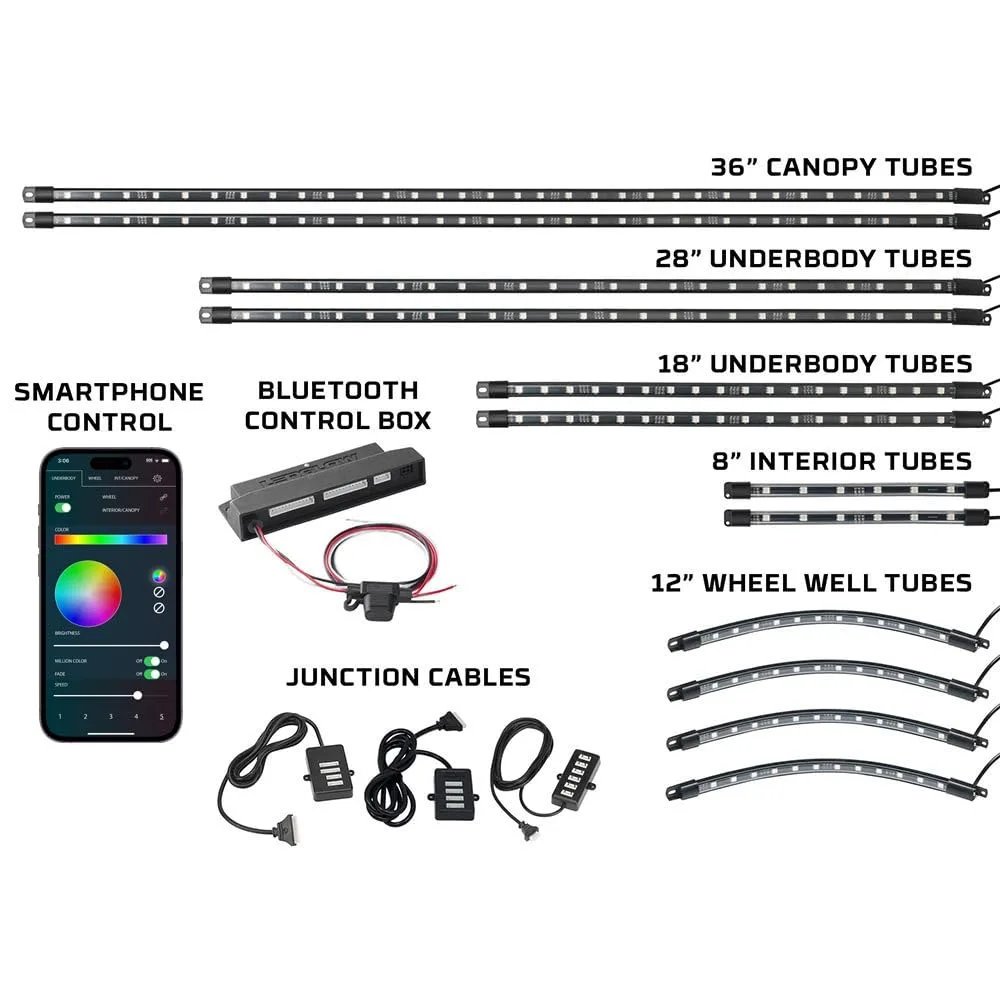 LEDGlow Bluetooth 12-Piece Golf Cart LED Underglow Kit image 2