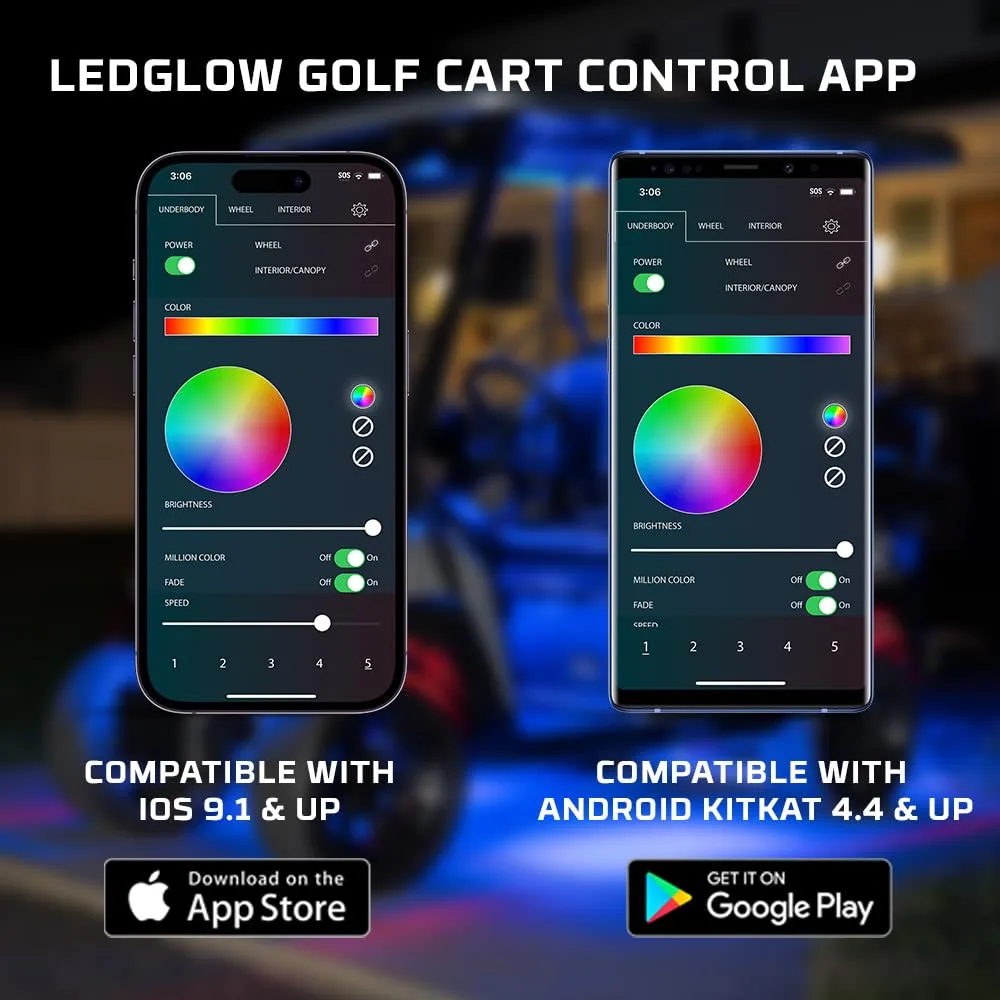 LEDGlow Bluetooth 12-Piece Golf Cart LED Underglow Kit image 4
