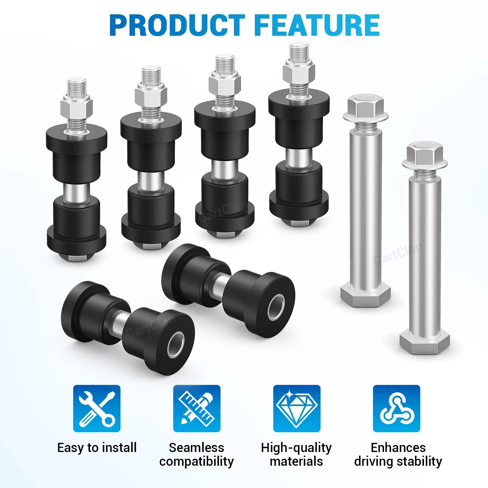 CartClan Rear Leaf Spring Bushing Kit for E-Z-GO & Club Car image 3