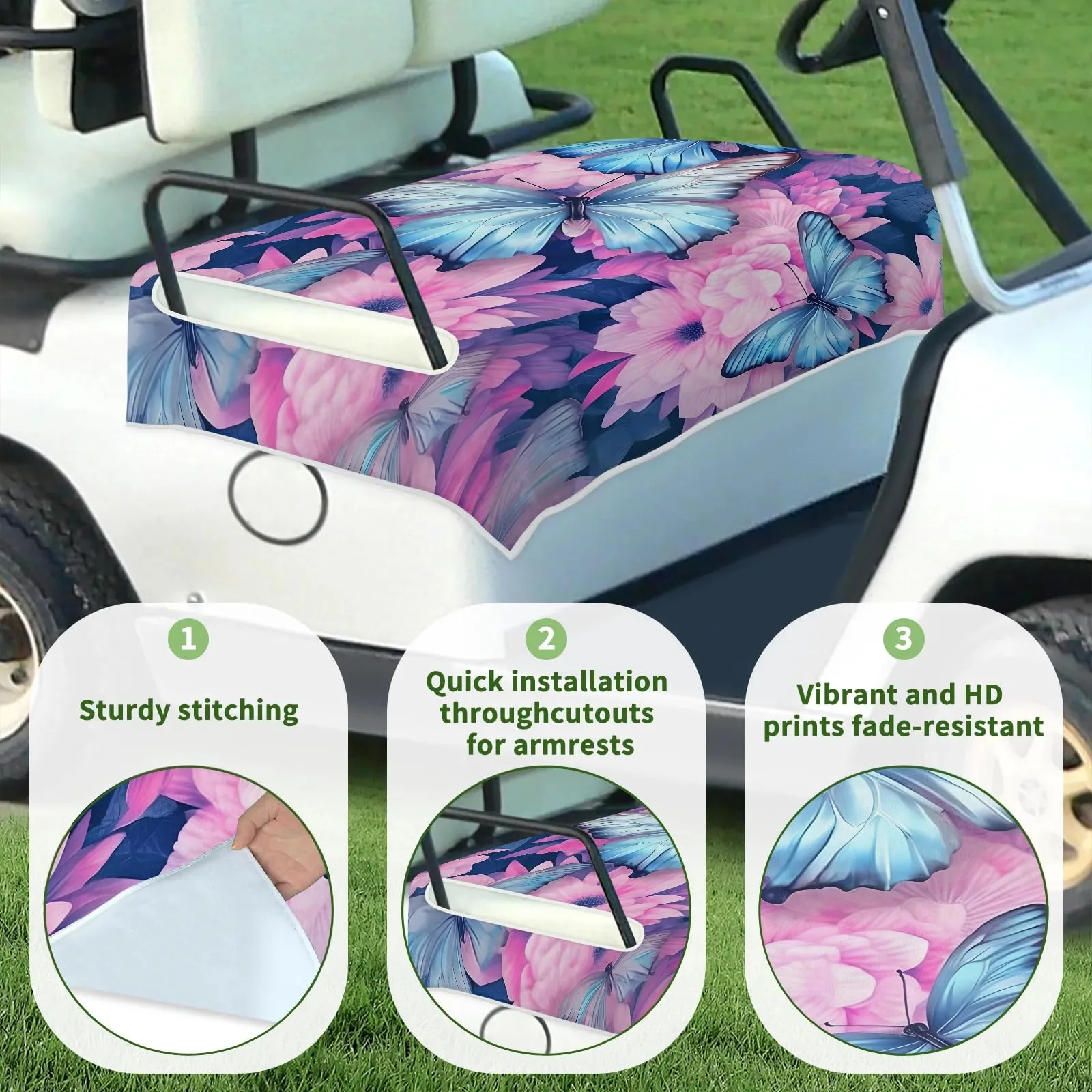 Tiveruda Golf Cart Seat Cover for Double Seats, 51 x 31 in image 3