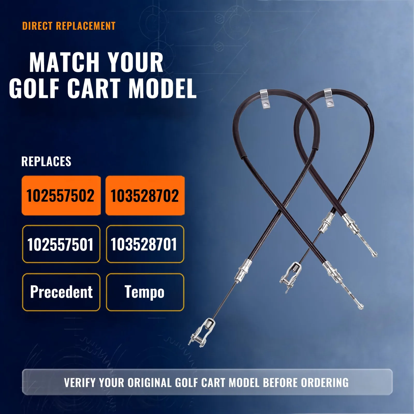 FERVIDOX Brake Cable Kit for Club Car Precedent and Tempo image 2